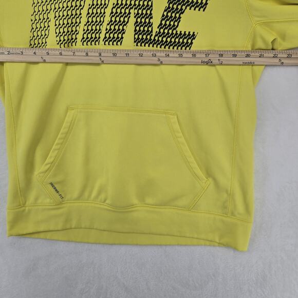 Nike Hoodie Mens Large Yellow Therma-Fit Pullover Sweatshirt Athletic 576894-700 - Picture 7 of 12